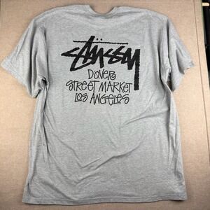 Stussy Dover Street Market LA Shirt Mens 2XL Gray‎ Streetwear Logo Graphic